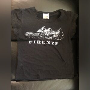 Firenze Florence Italy T shirt top NWOT! Short sleeve tee Small black